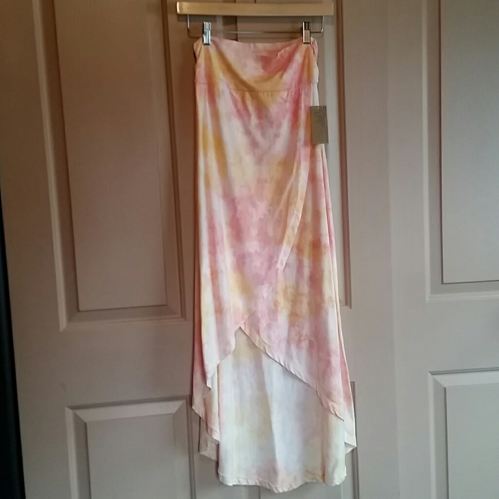 Soul flower hi lo tie dye maxi skirt size small